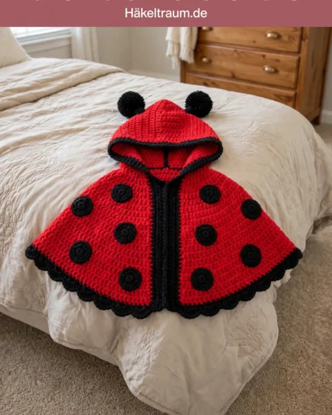 Baby Marienkäfer Poncho – Kostenlose Häkelanleitung