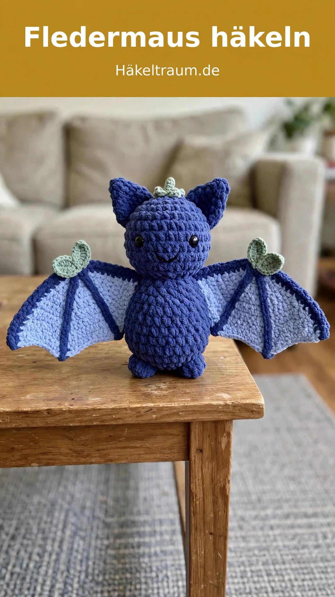 Blaubeer-Fledermaus Amigurumi