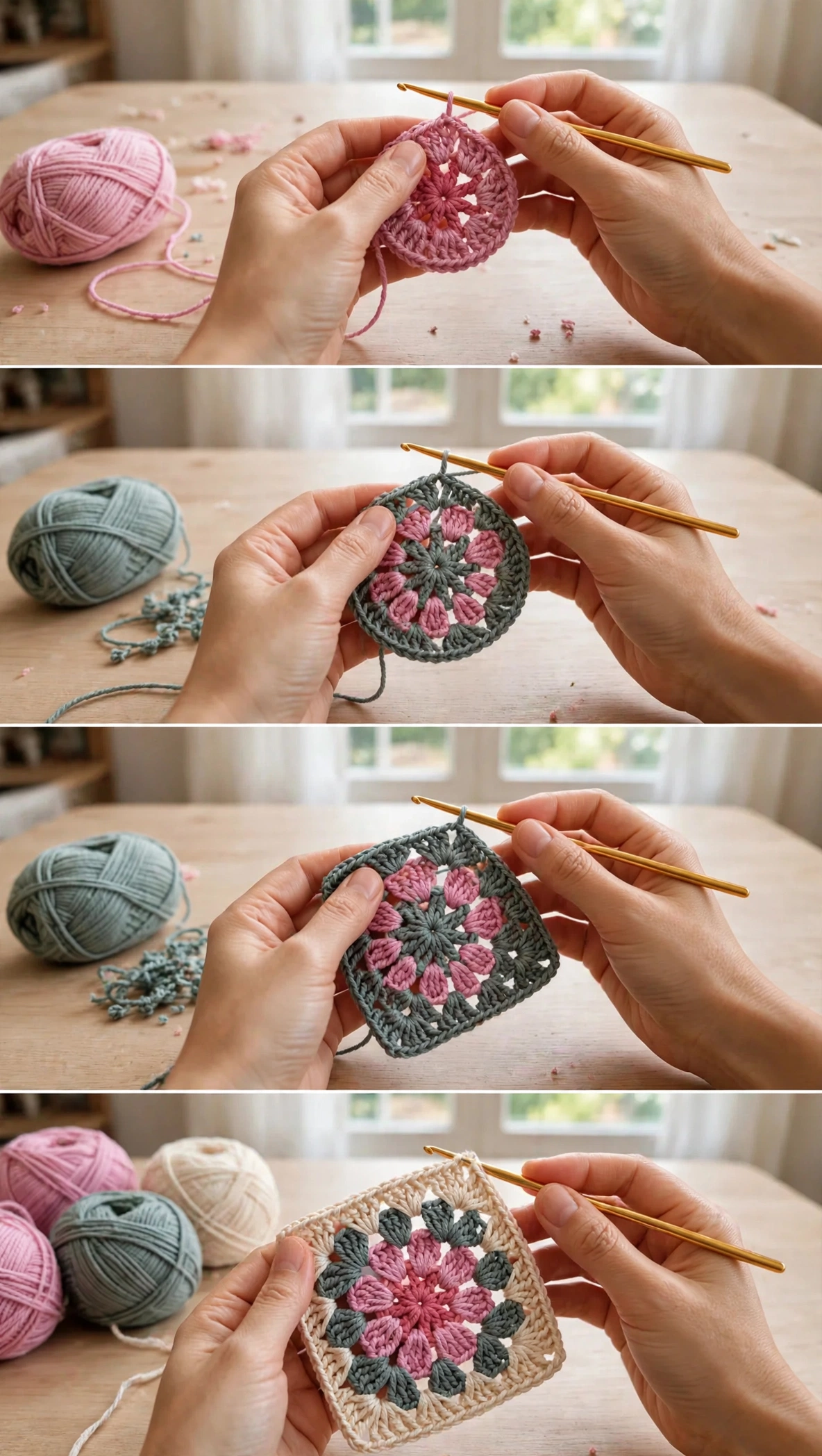 Blumen-Granny-Square Detail
