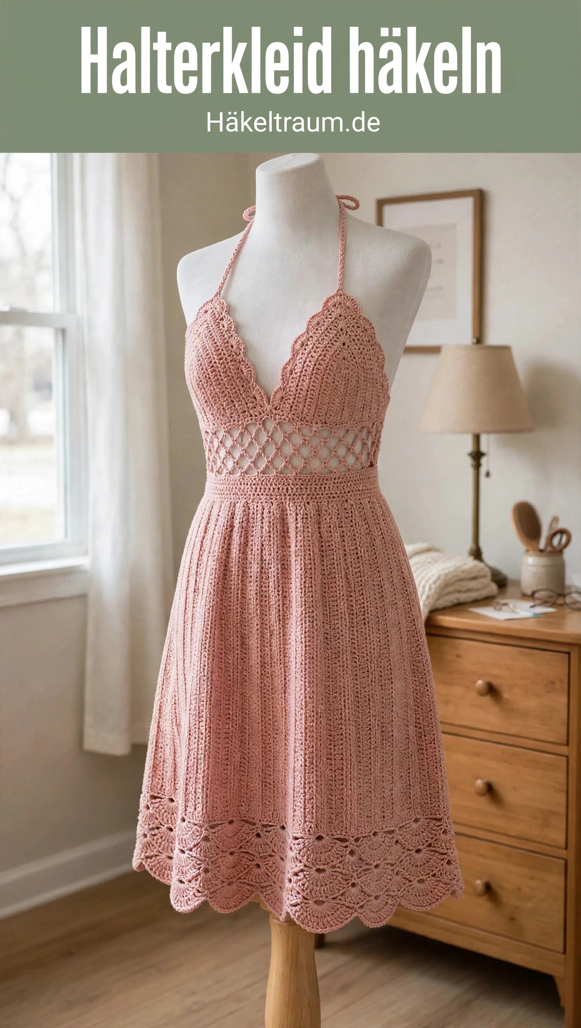 Blushrosa Muschel-Halterkleid