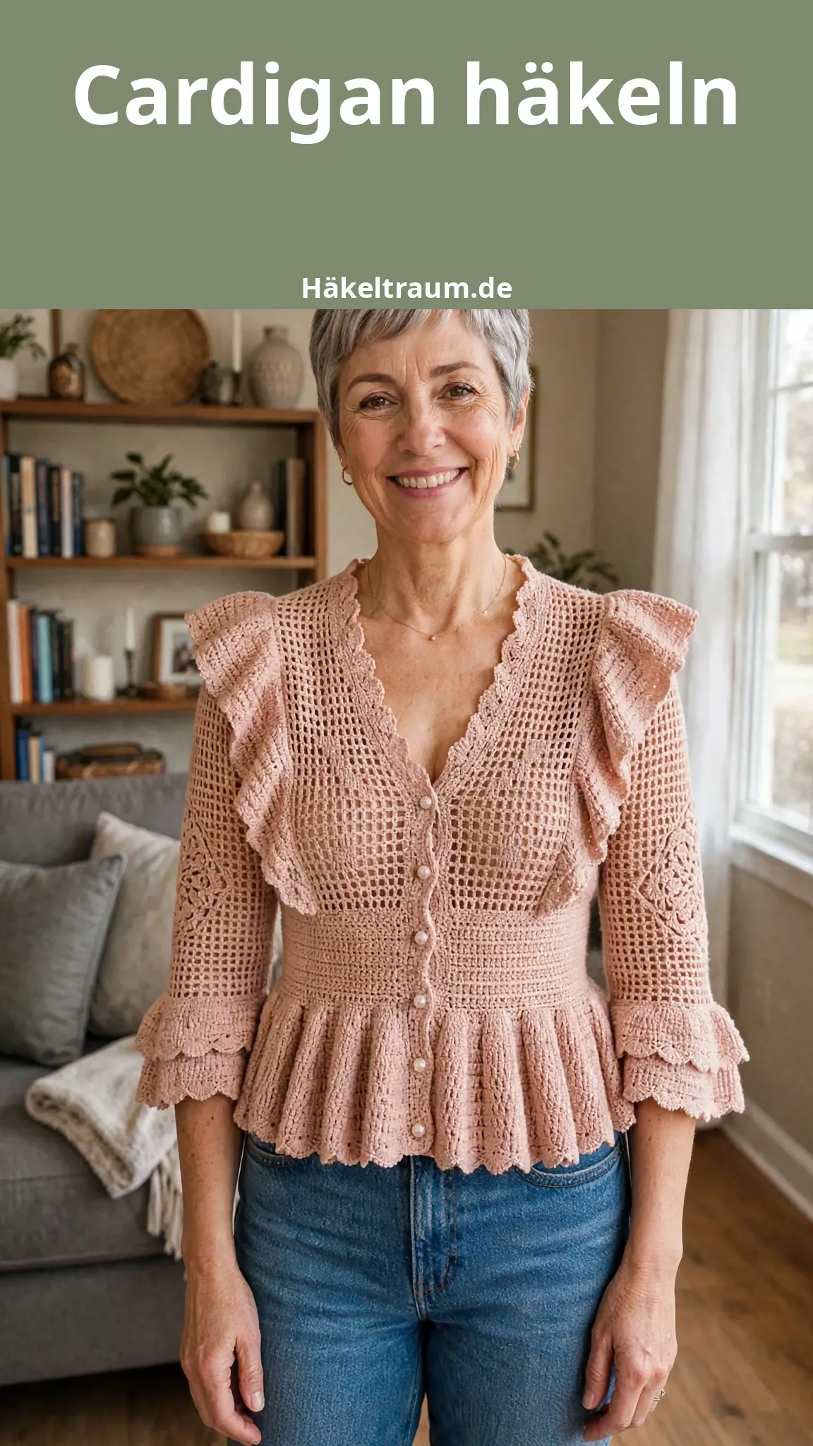 Blushrosa Rüschen-Peplum-Cardigan