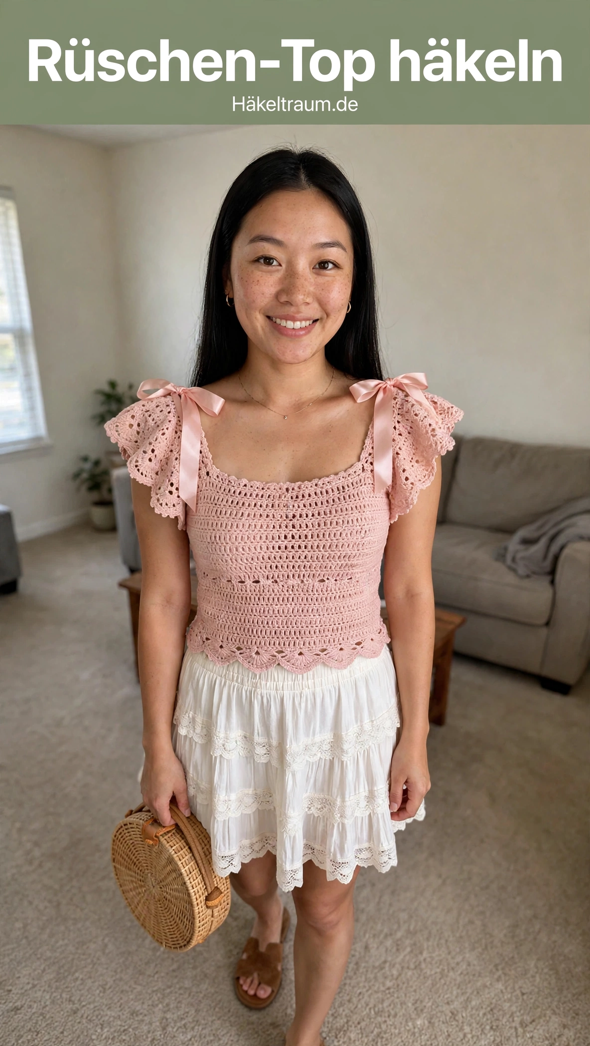 Blushrosa Rüschen-Top