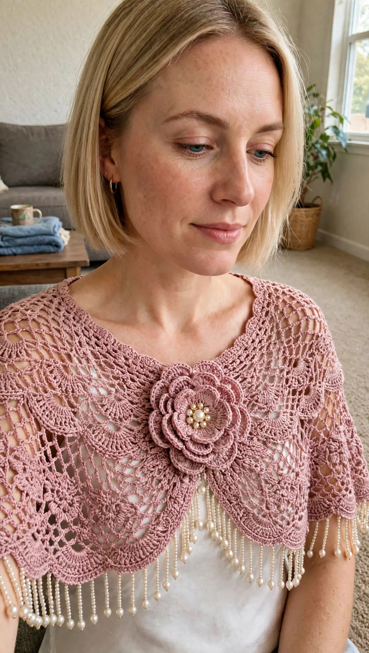 Altrosafarbenes Cape Detail
