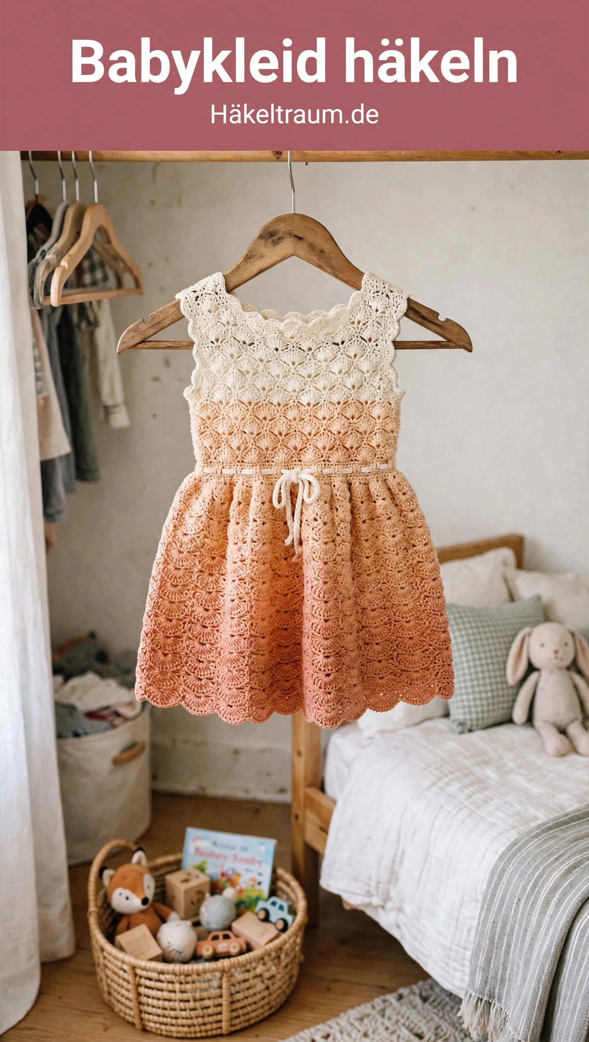 Creme-Pfirsich Ombré Babykleid