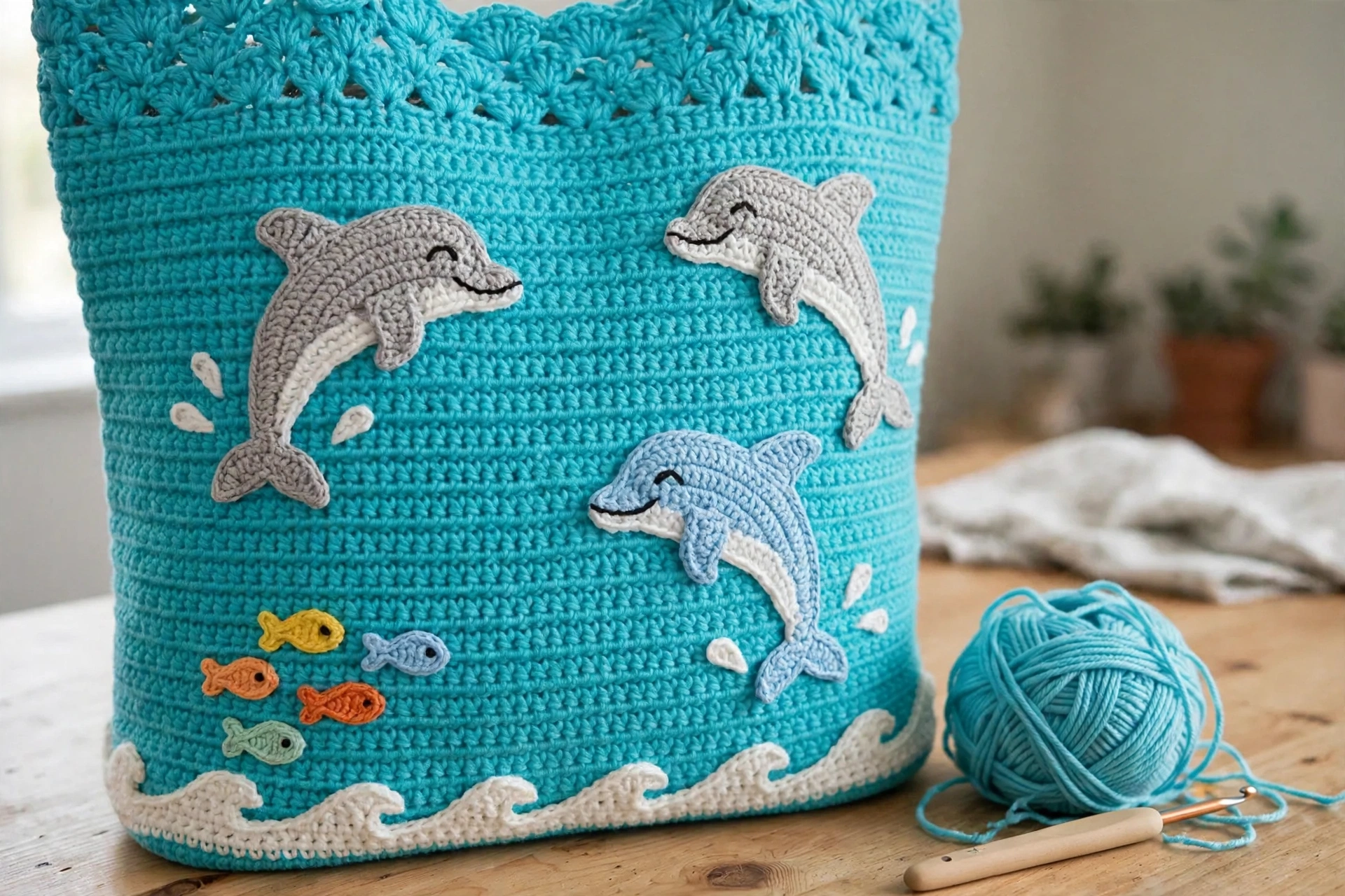 Delfin-Sommertasche Detail