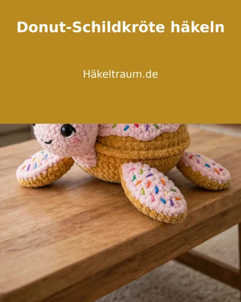 Donut-Schildkröte häkeln – Regenbogen mit Streuseln