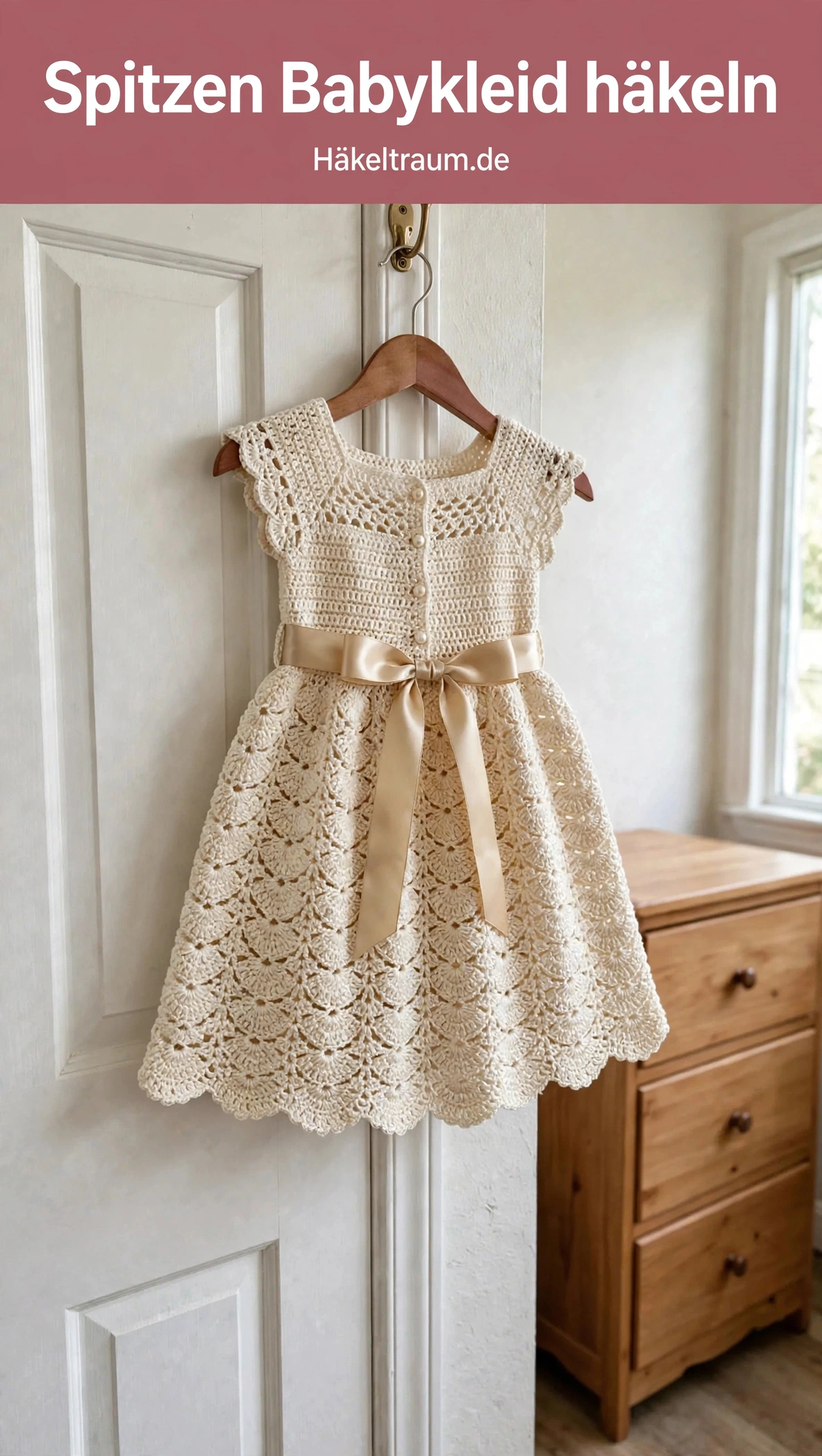 Elfenbeinfarbenes Spitzen Babykleid