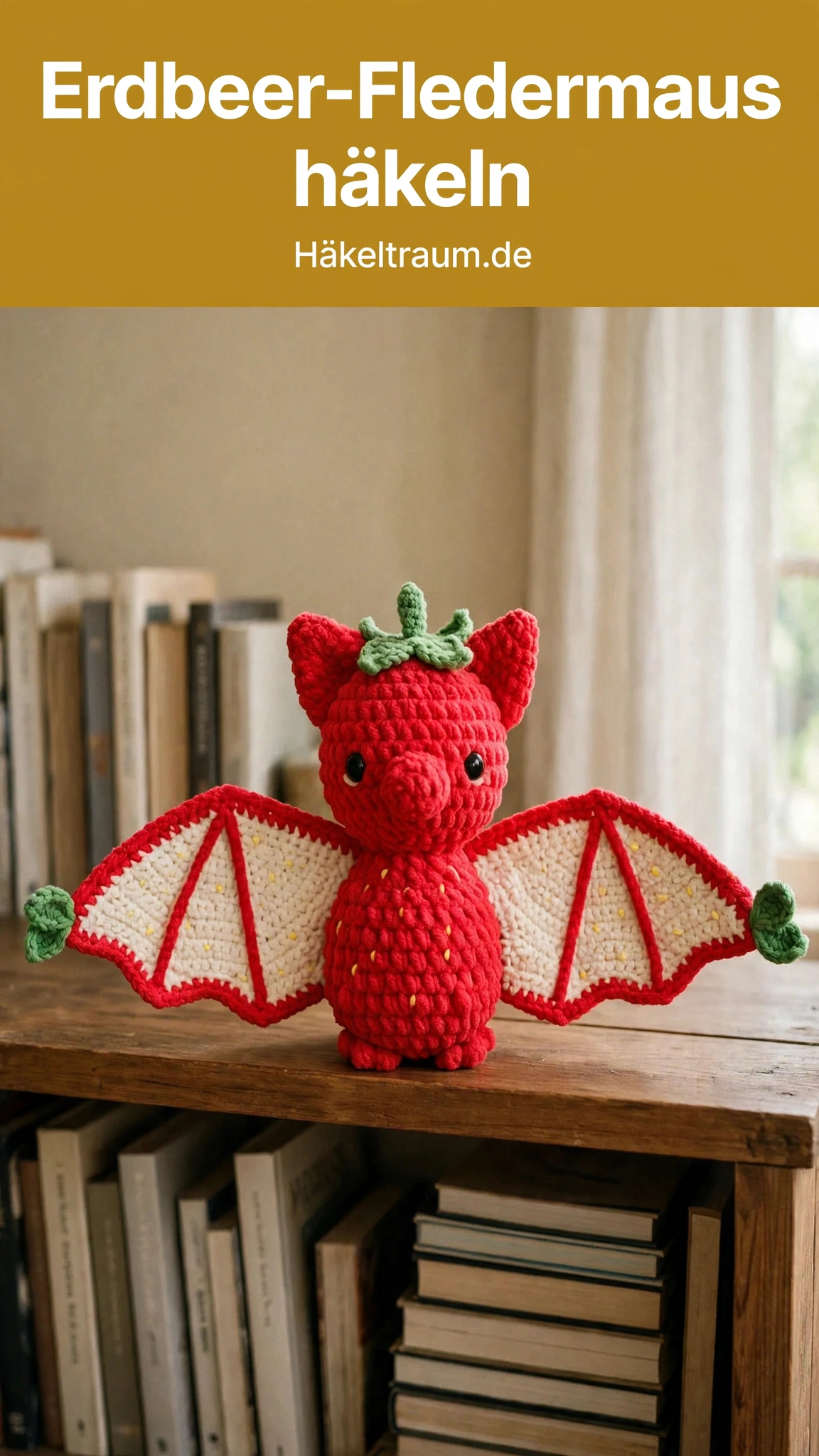 Erdbeer-Fledermaus Amigurumi