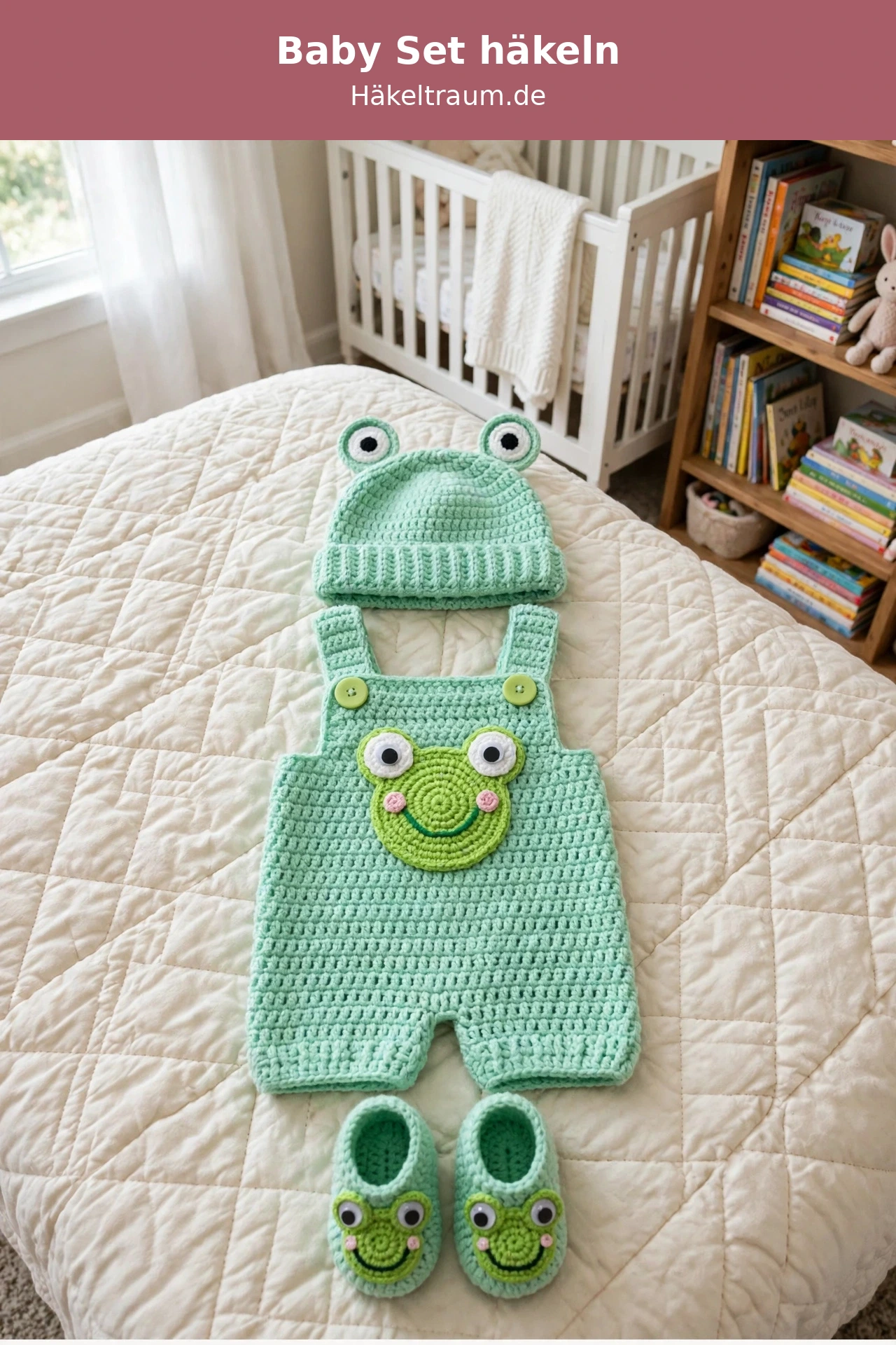 Minzgrünes Frosch Baby Romper Set