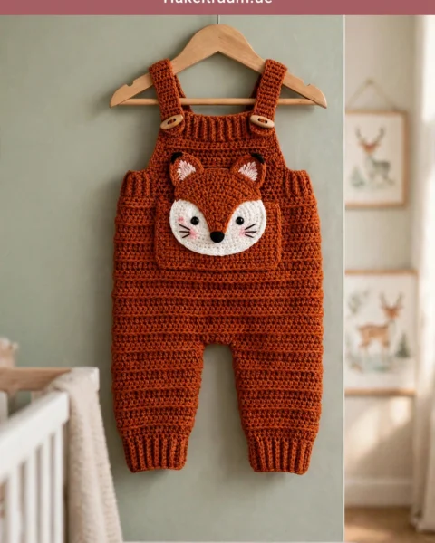 Fuchs-Baby-Latzhose – Kostenlose Häkelanleitung