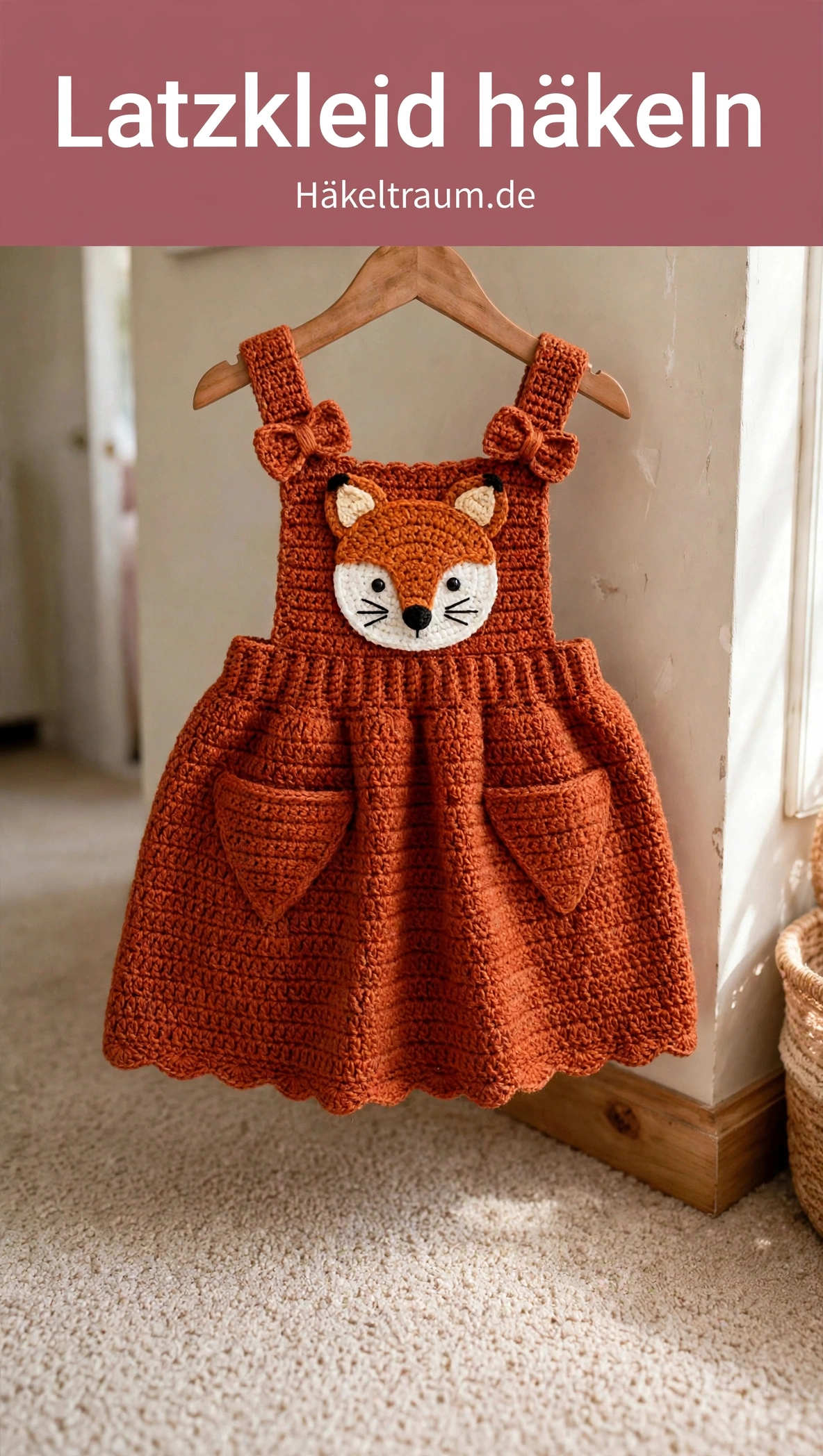 Fuchs-Latz-Babykleid gehäkelt