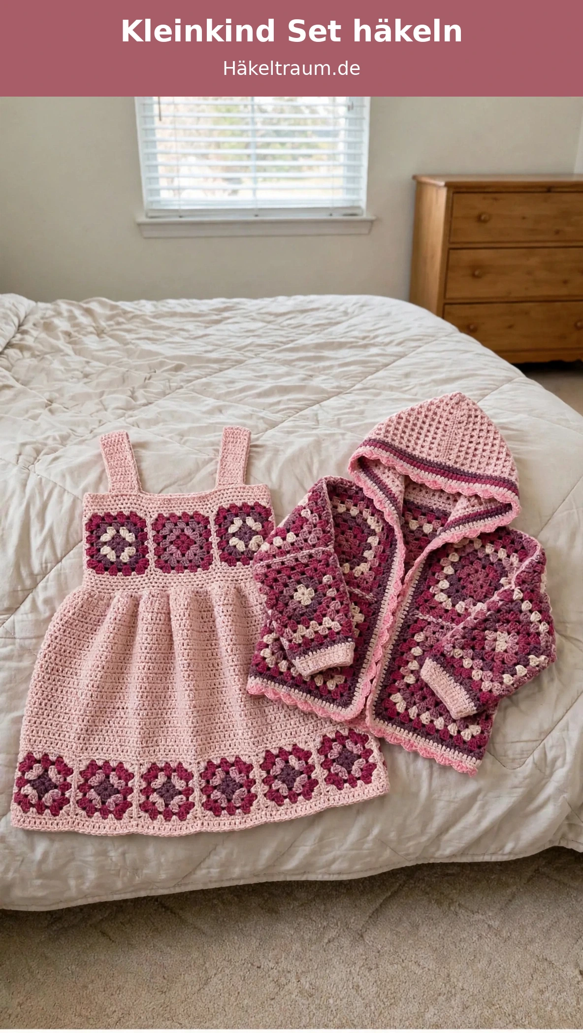Beerenblüten Granny Square Kleinkind Set