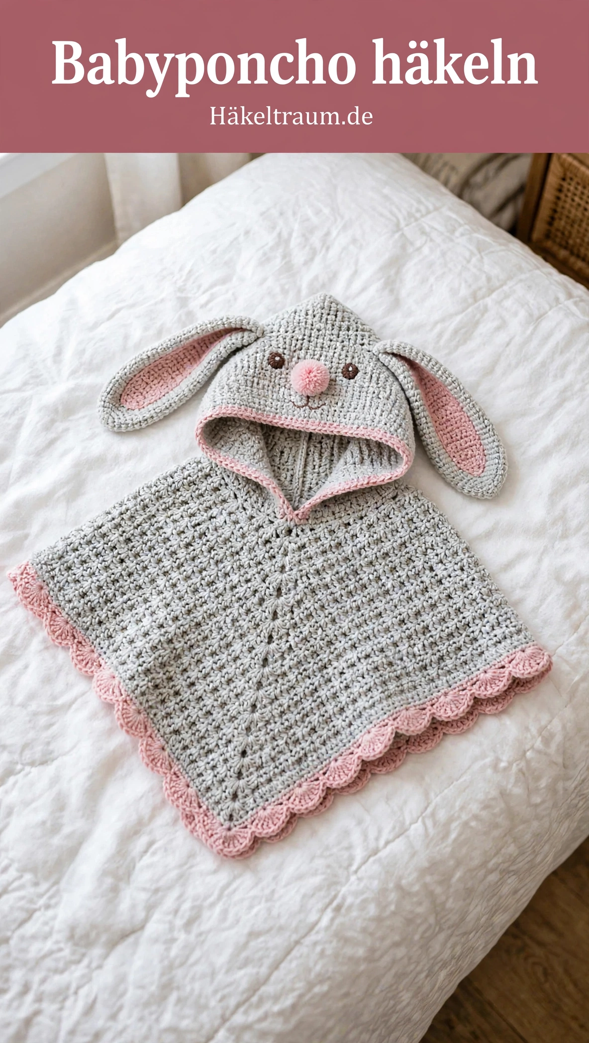 Häschen-Kapuzenponcho für Babys