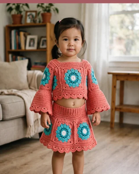 Korallen-Boho Kleinkindset häkeln