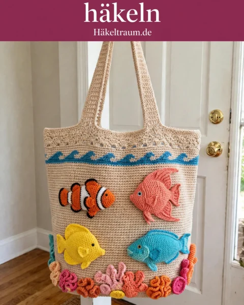 Korallenriff-Fisch-Strandtasche – Kostenlose Häkelanleitung