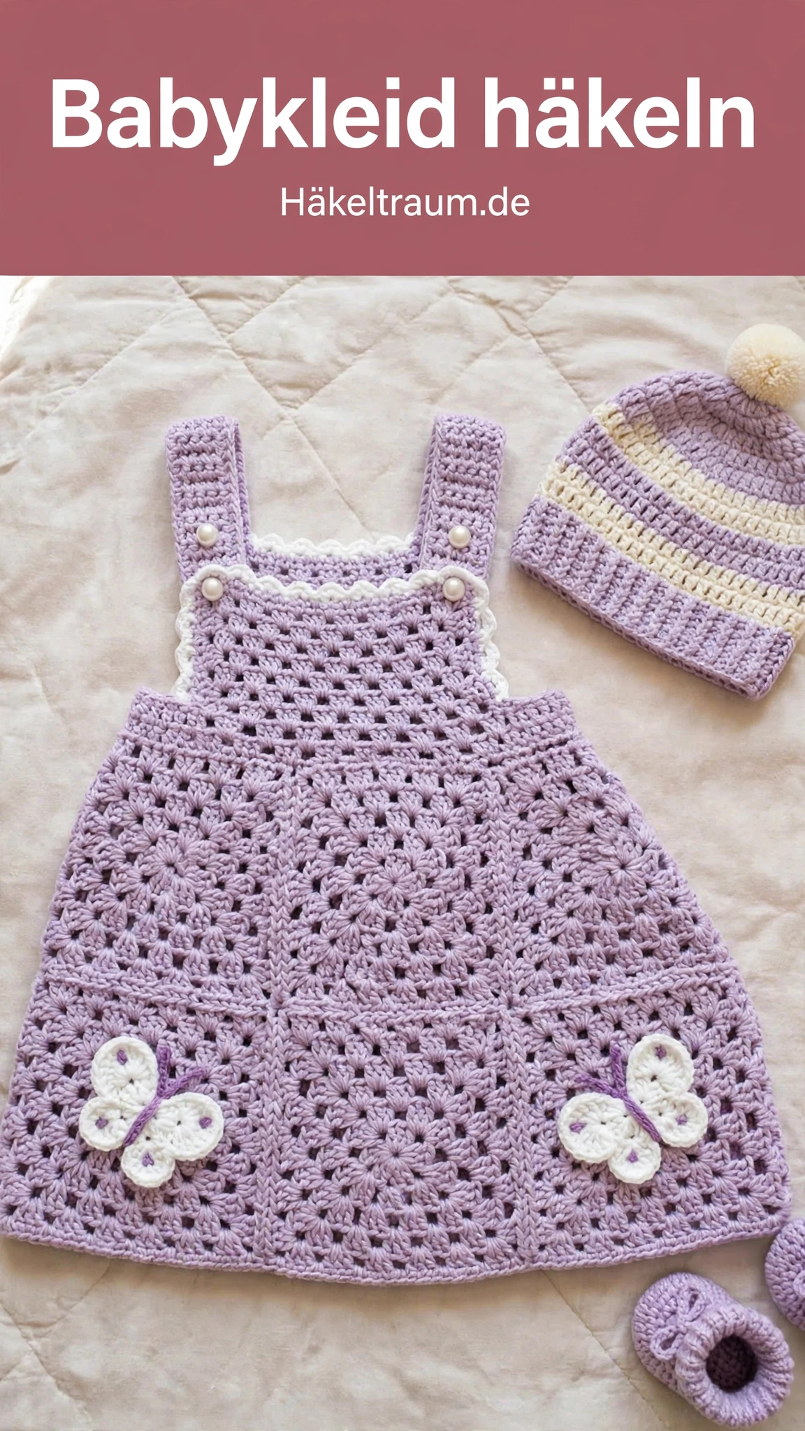 Lavendel-Babykleid häkeln