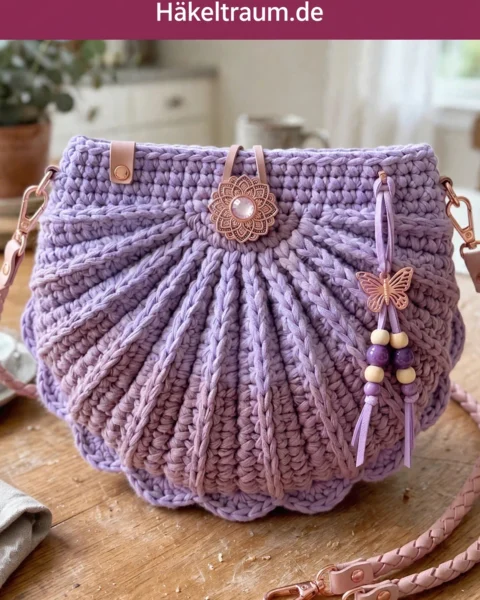 Lavendel-Träume-Muscheltasche – Kostenlose Häkelanleitung