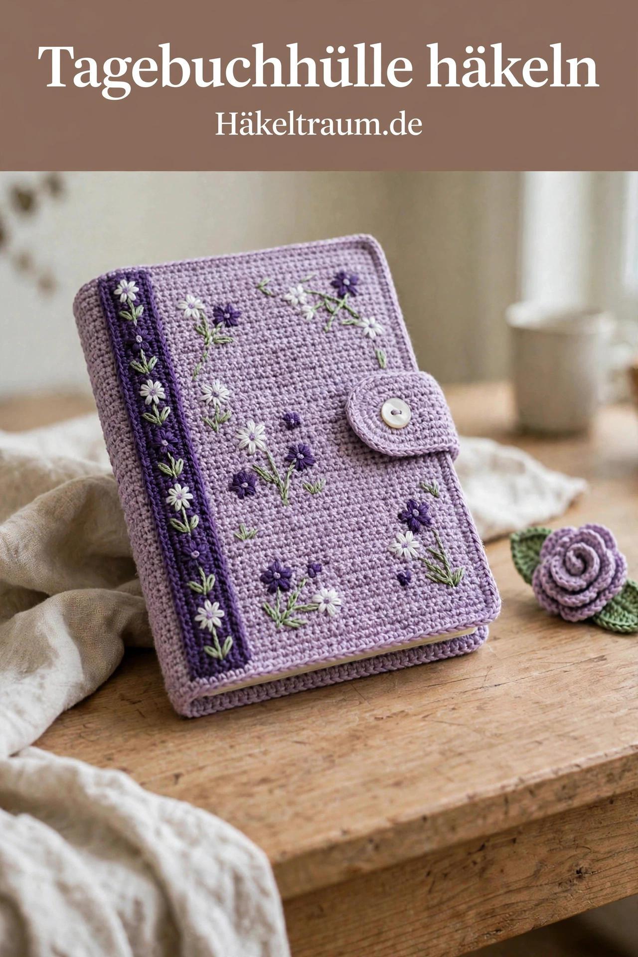 Lavendel-Wildblumen-Tagebuchhülle