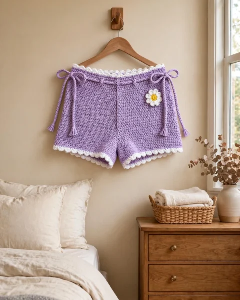 Shorts häkeln: Lavendelgarten Shorts Anleitung