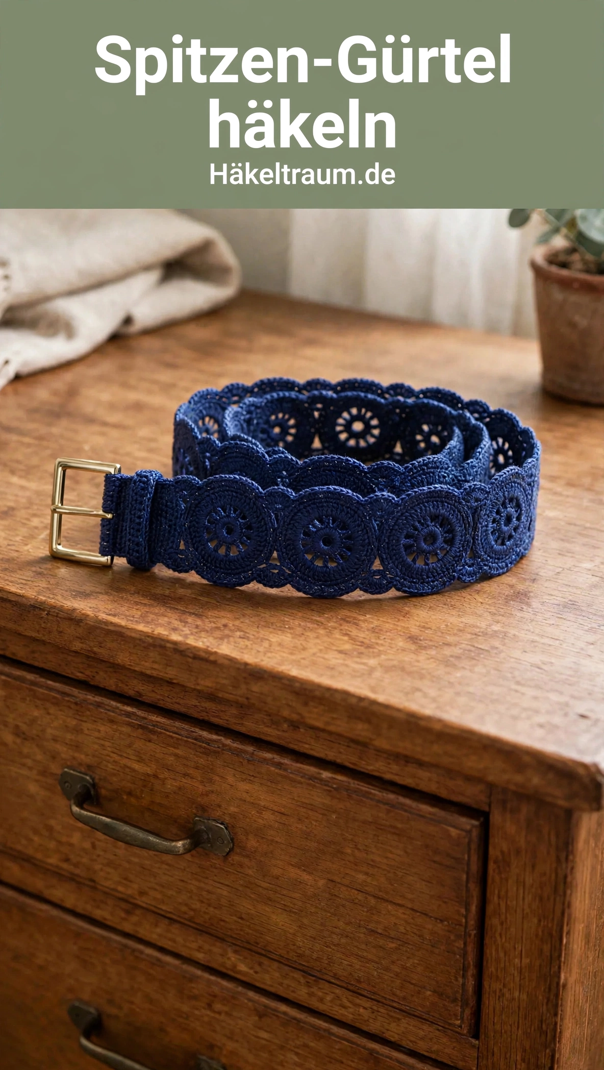 Marineblauer Spitzen-Gürtel im Nautik-Stil