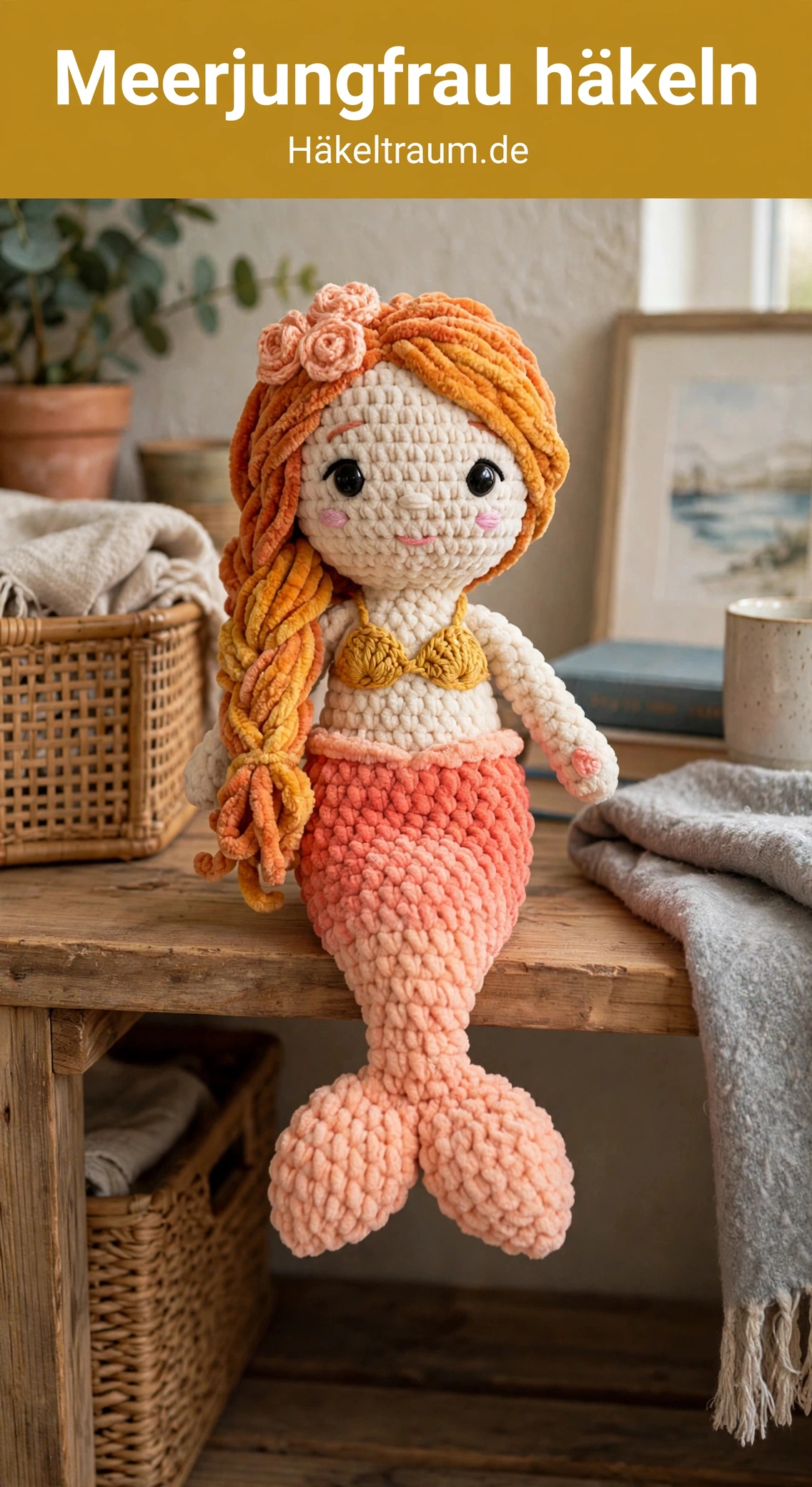 Sonnenuntergangs-Meerjungfrau Amigurumi