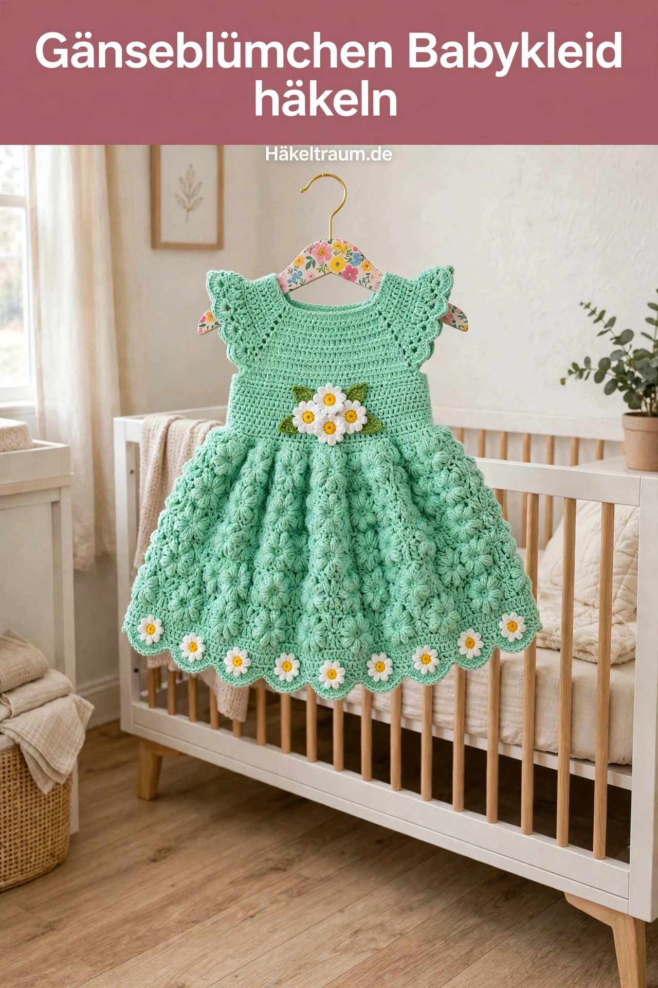 Mintgrünes Gänseblümchen Babykleid