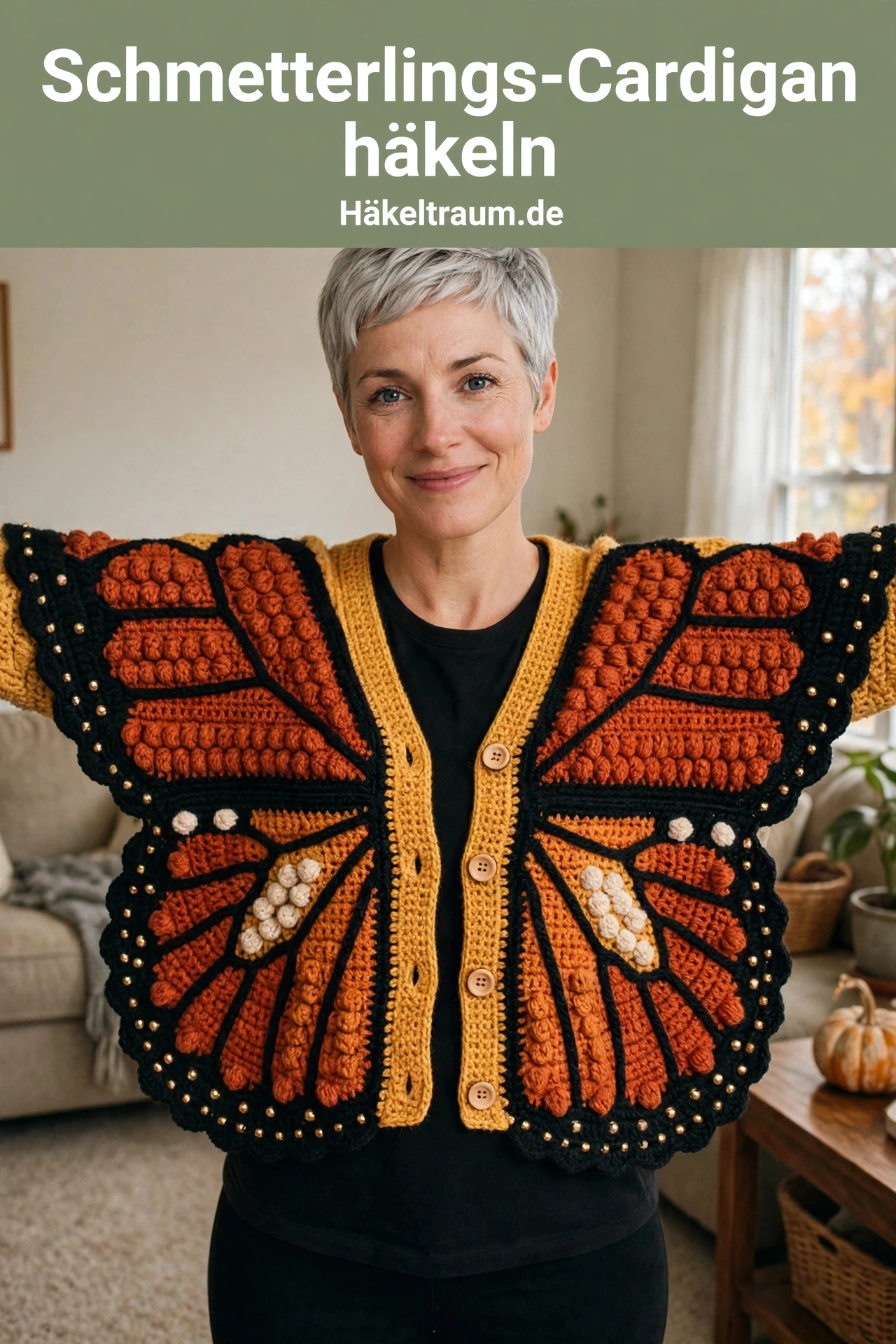 Monarch-Schmetterling-Herbst-Cardigan