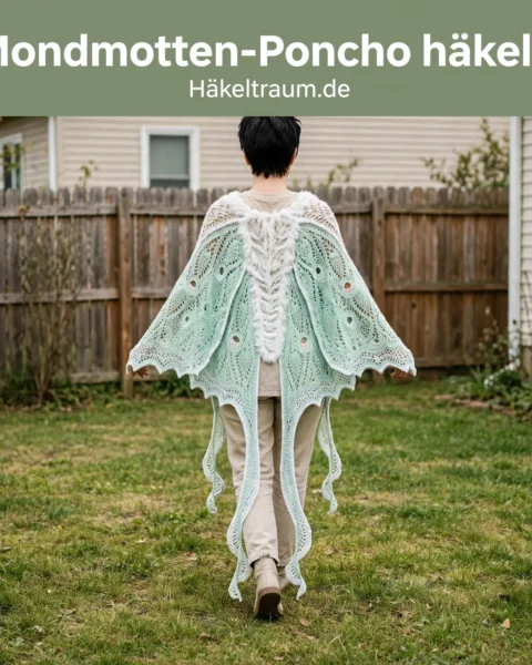 Mondmotten-Spitzen-Poncho – Kostenlose Häkelanleitung