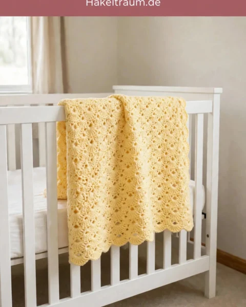 Muschelmuster Babydecke häkeln – Kostenlose Häkelanleitung