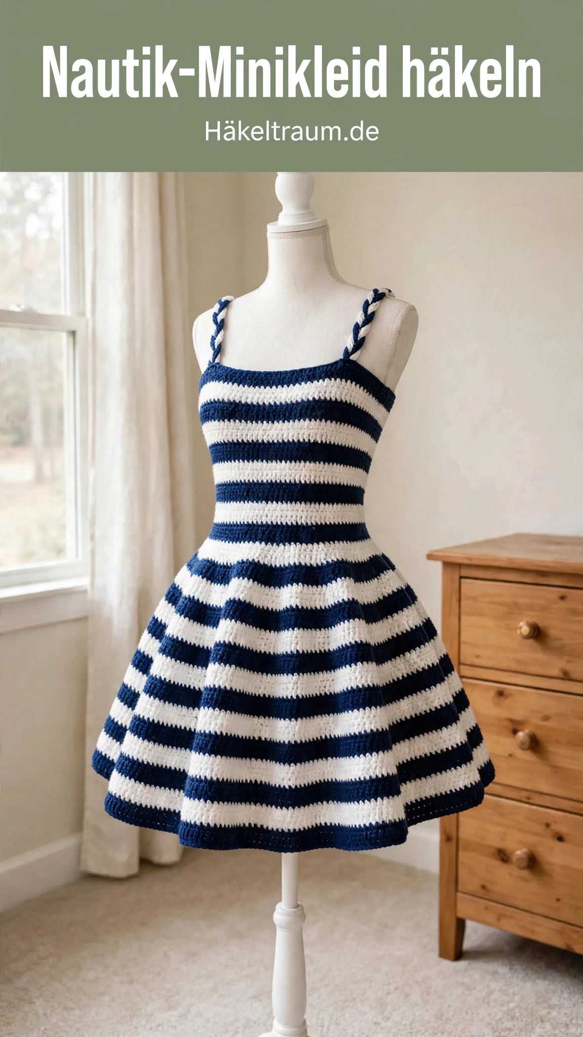Marineblaues Nautik-Minikleid