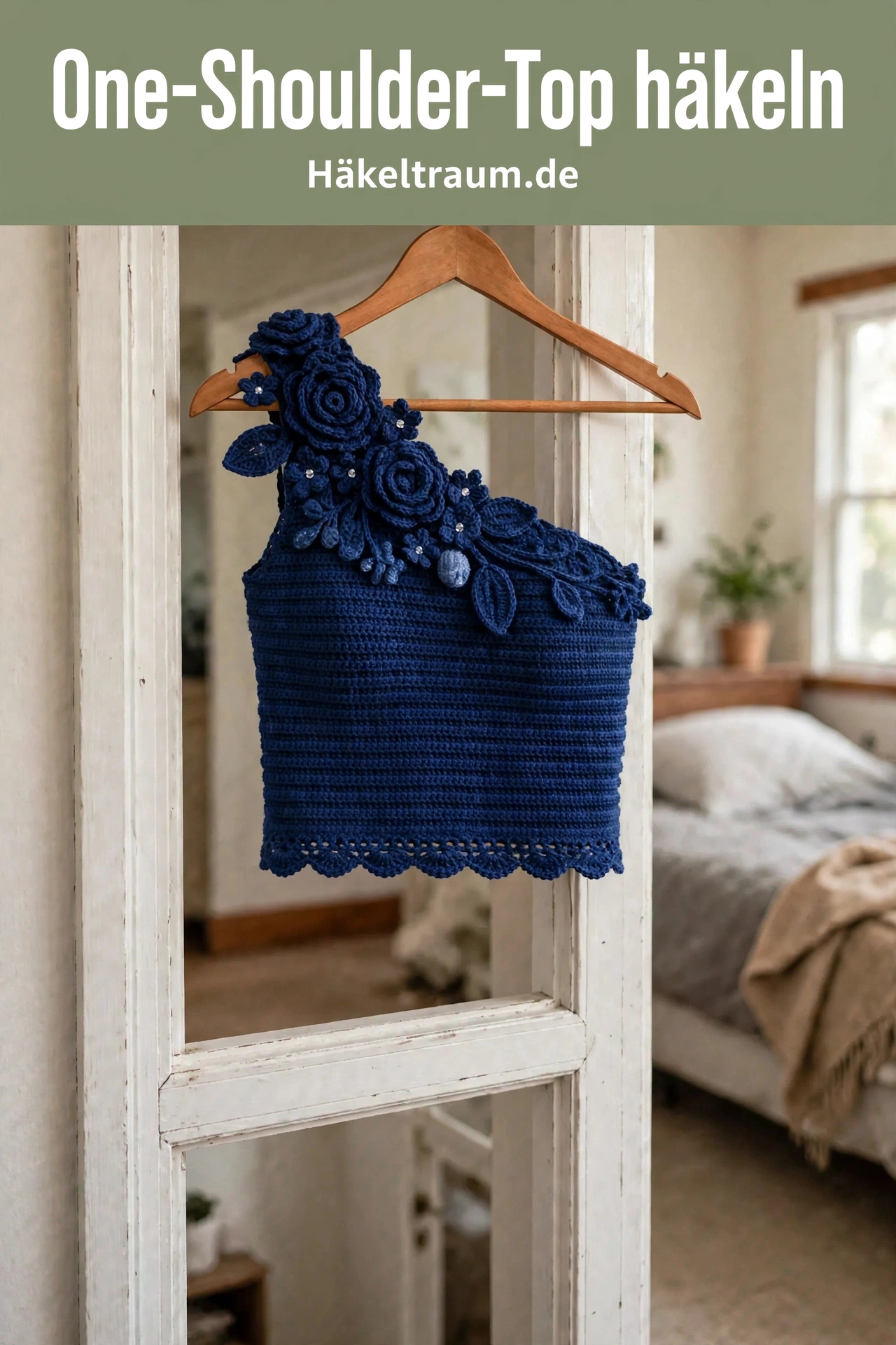 Navyblaues elegantes One-Shoulder-Top
