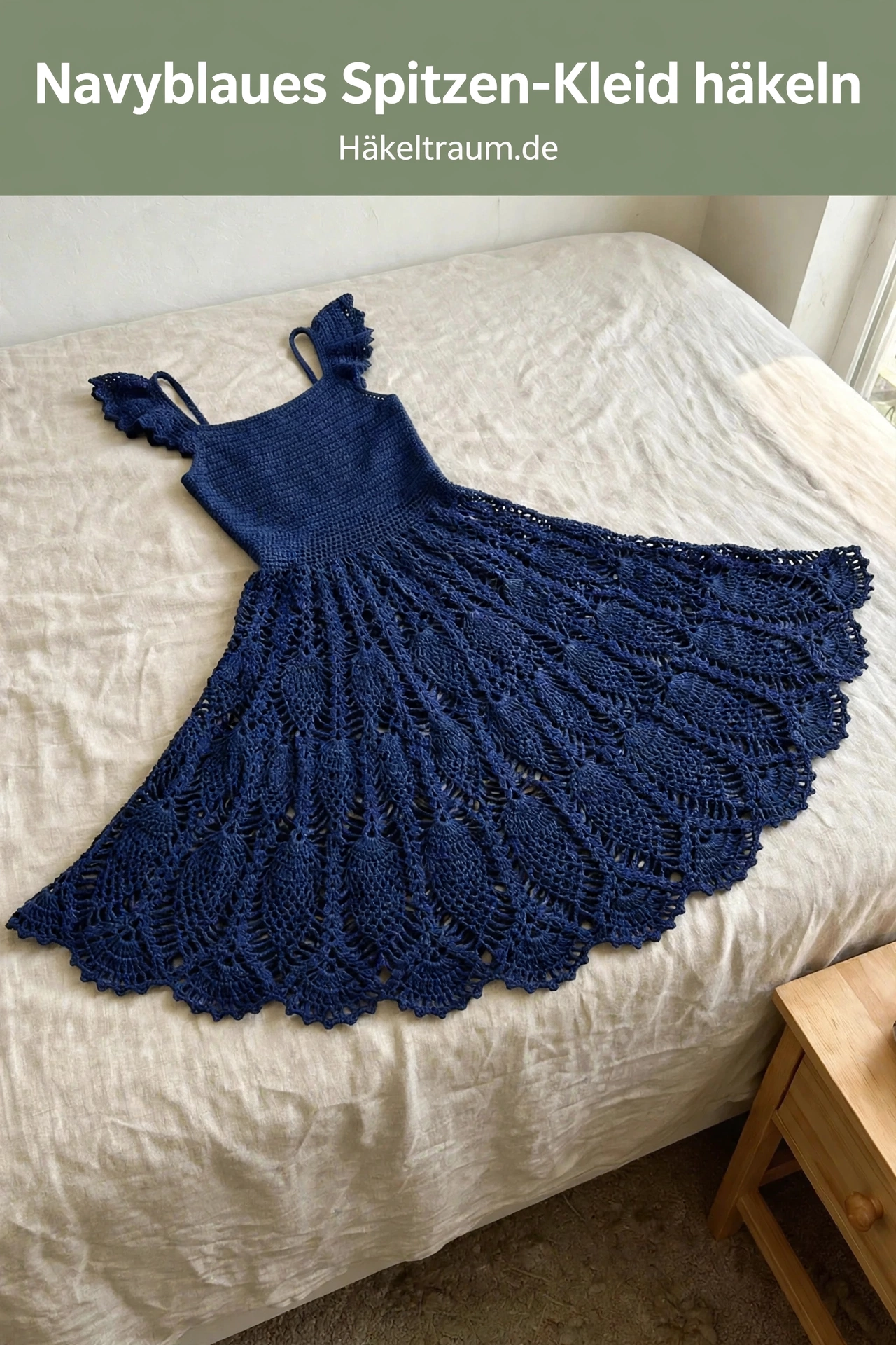 Navyblaues elegantes Spitzen-Kleid