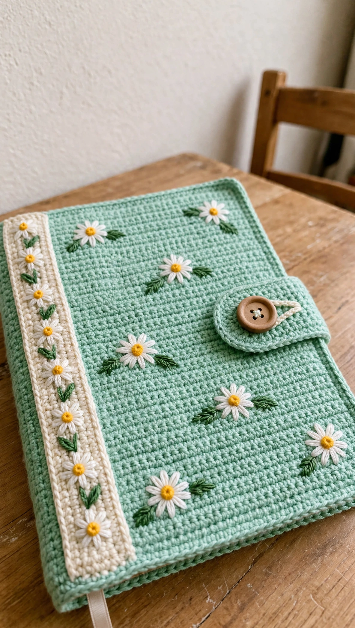Gänseblümchen Notizbuch Hülle Detail