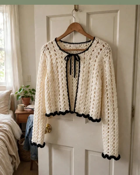 Old Money Cardigan häkeln – Häkelanleitung