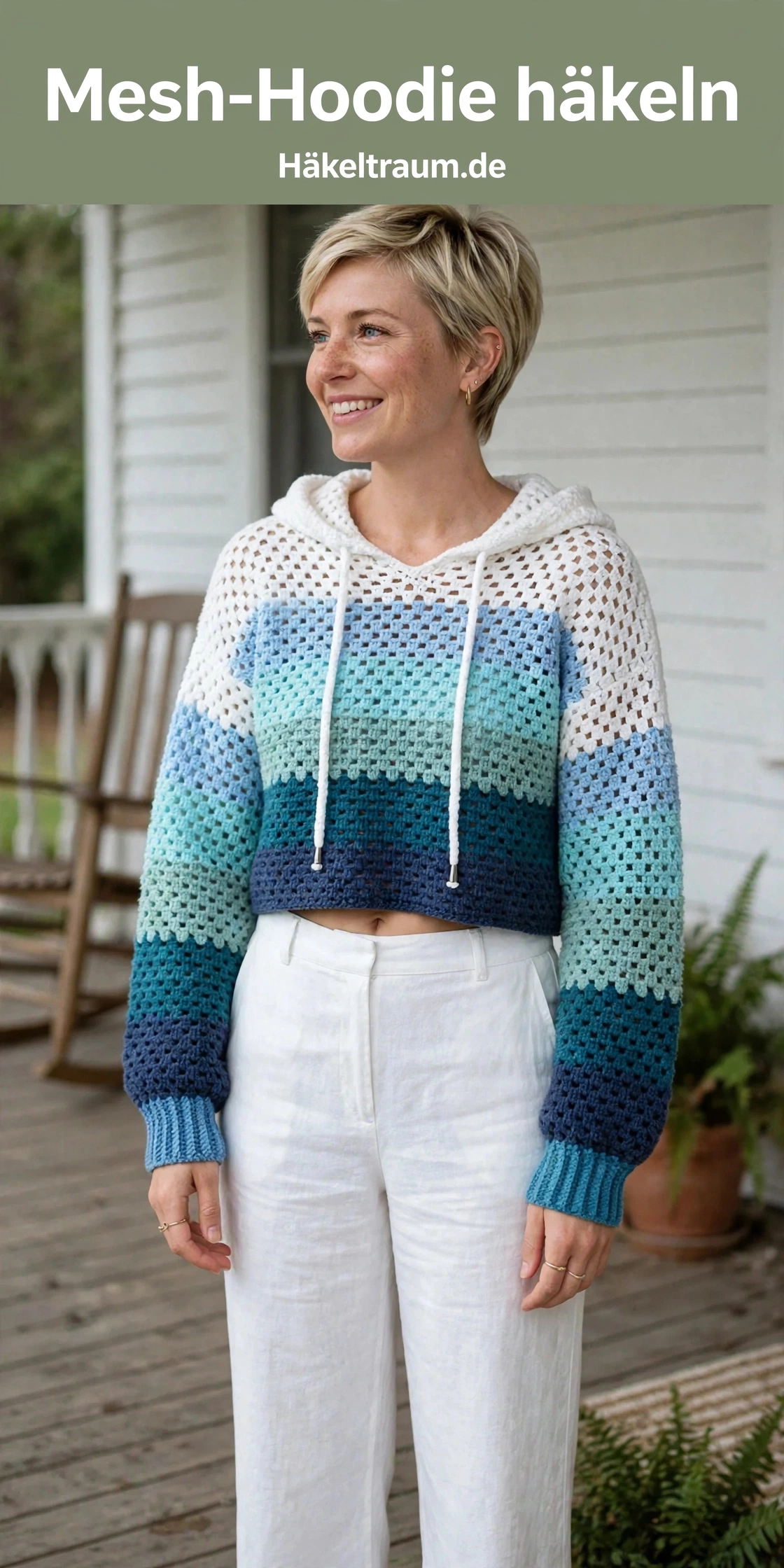 Ozeanbrise Mesh-Crop-Hoodie