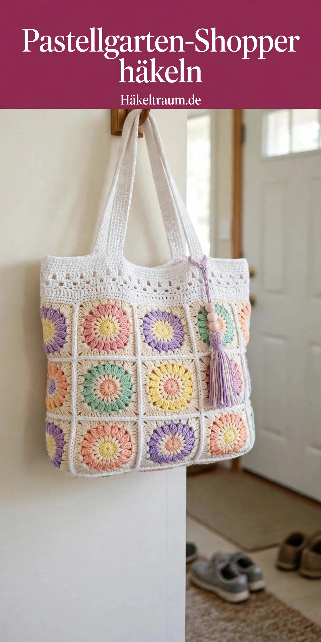 Pastellgarten Granny Square Shopper