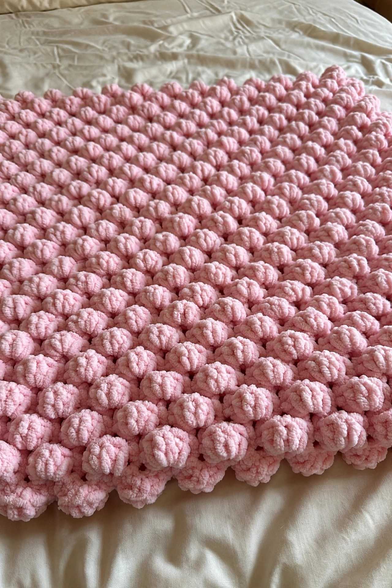 Popcorn-Babydecke Detail