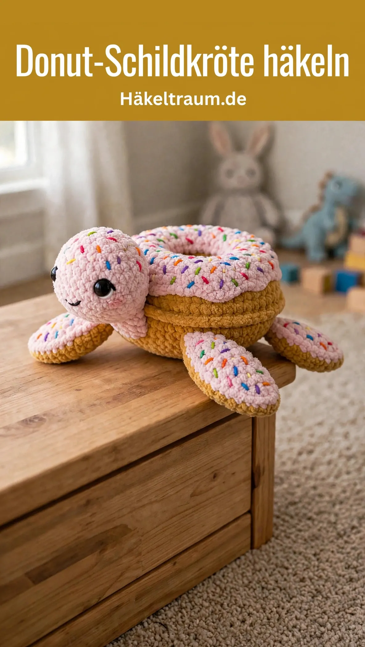 Regenbogen-Donut-Schildkröte mit Streuseln