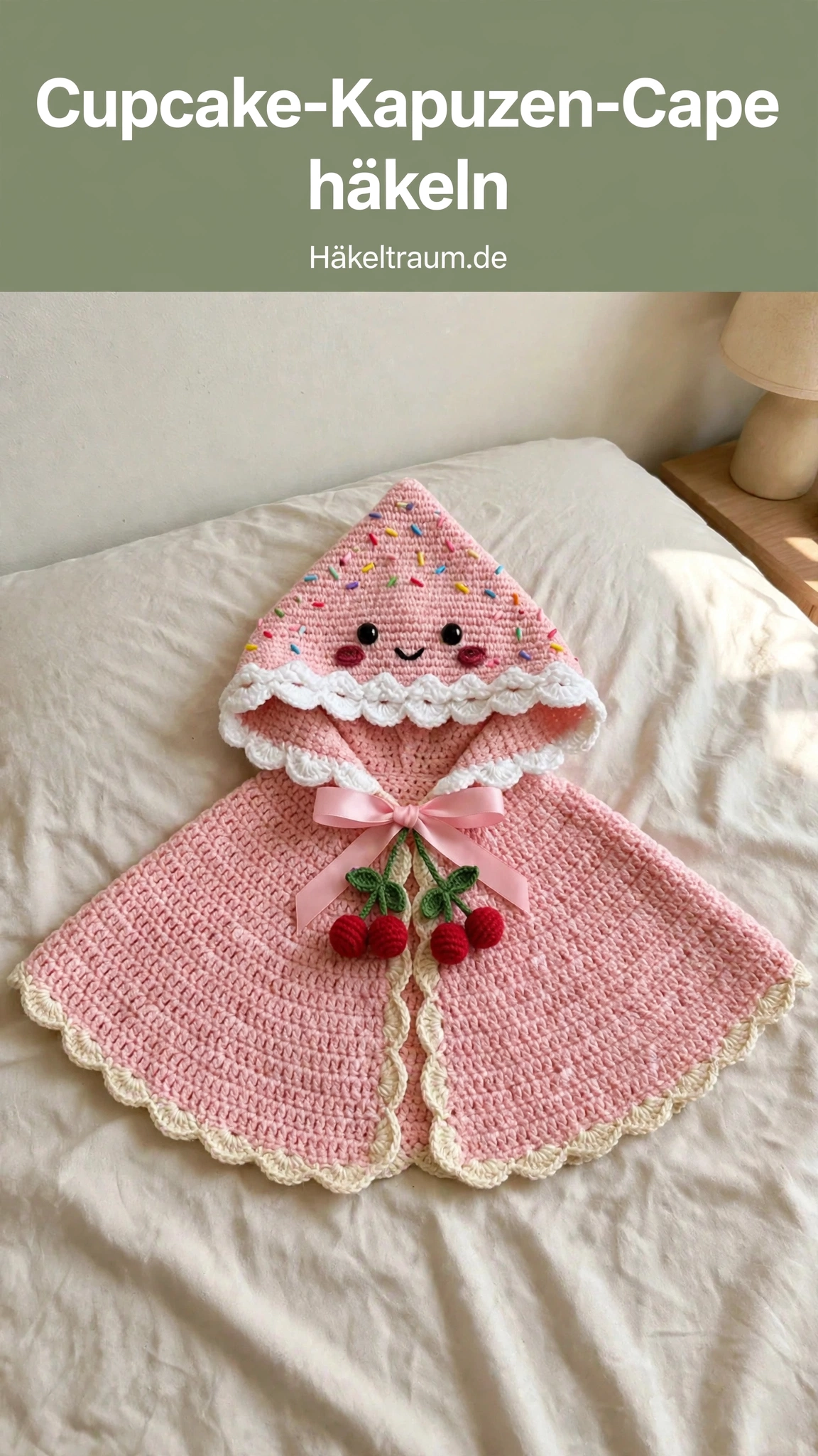 Rosa Cupcake-Kapuzen-Cape