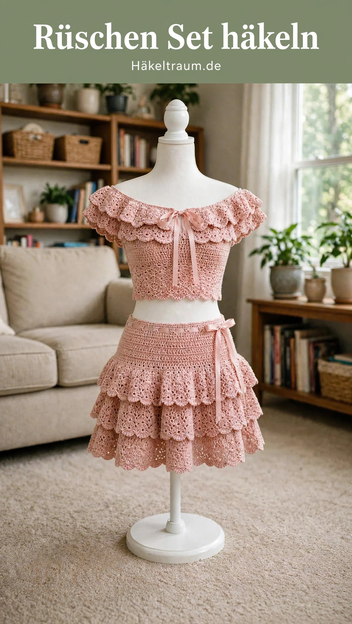 Rosa Rüschen Set