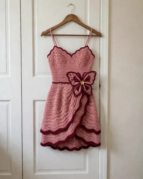 Roségold Monarch Mini Häkelkleid häkeln – Kostenlose Häkelanleitung