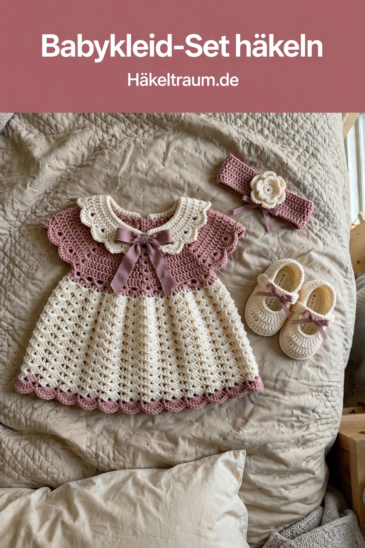 Rosengarten Babykleid-Set häkeln