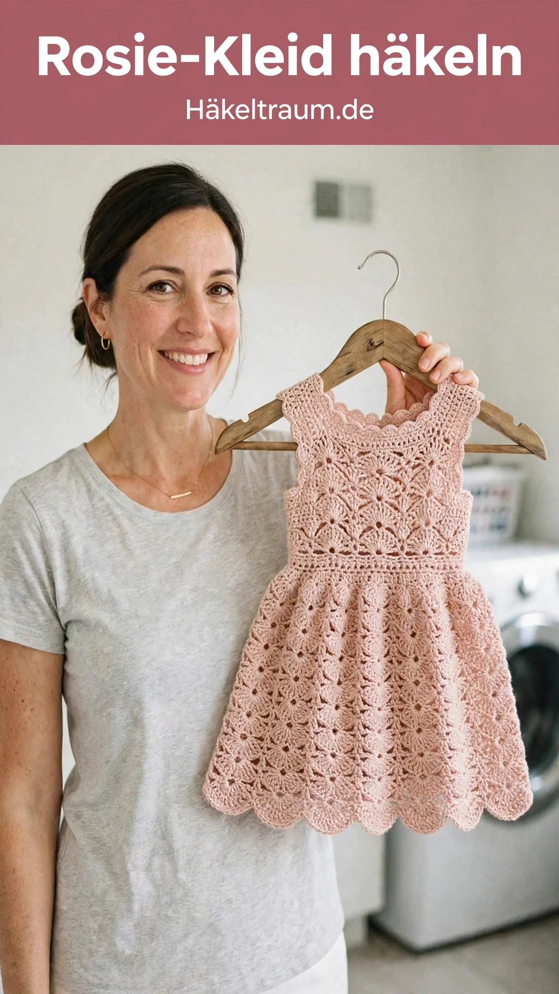 Rosie-Kleid: Zartrosa Spitzen-Babykleid