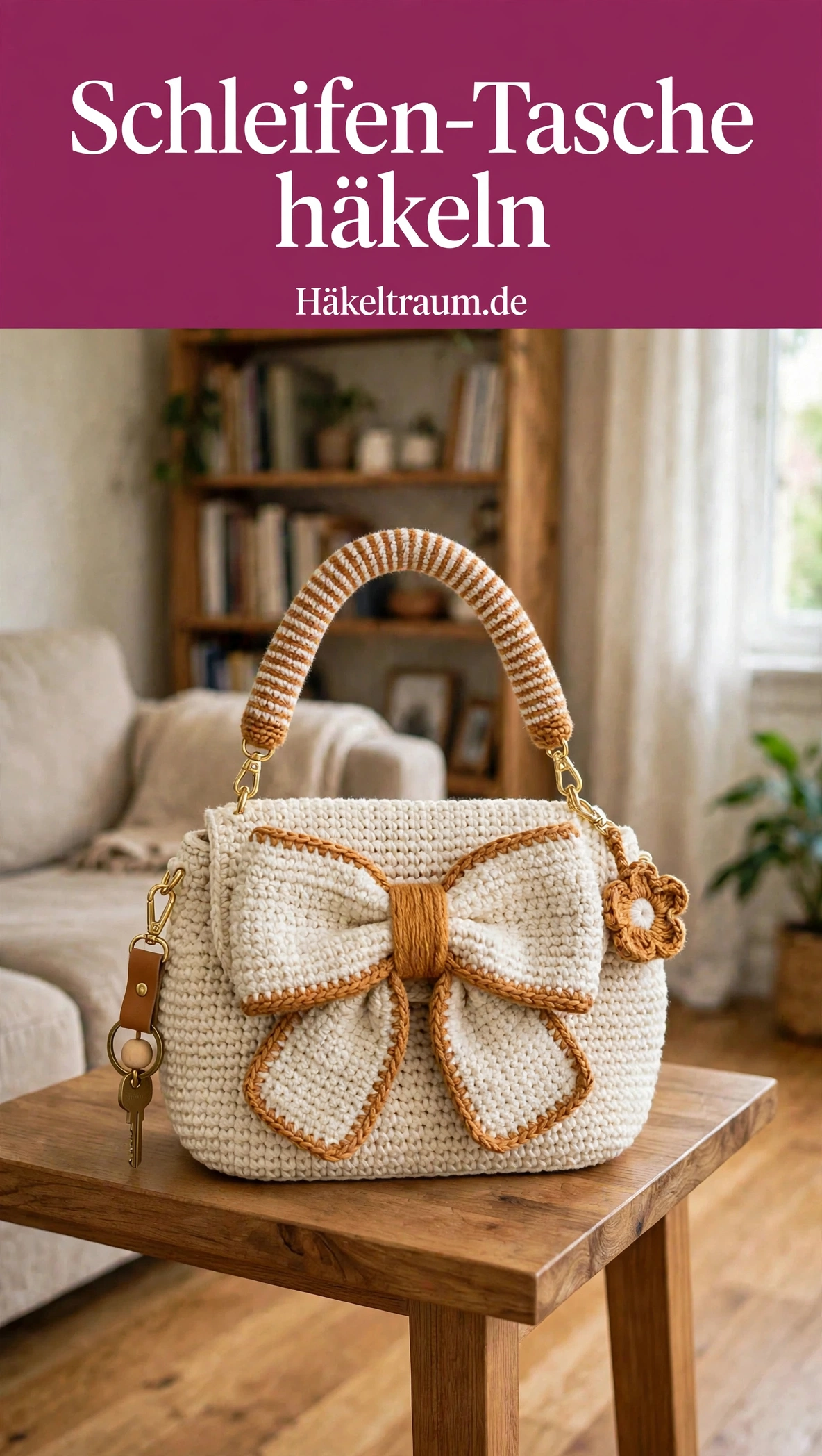 Cremeweiße elegante Schleifentasche