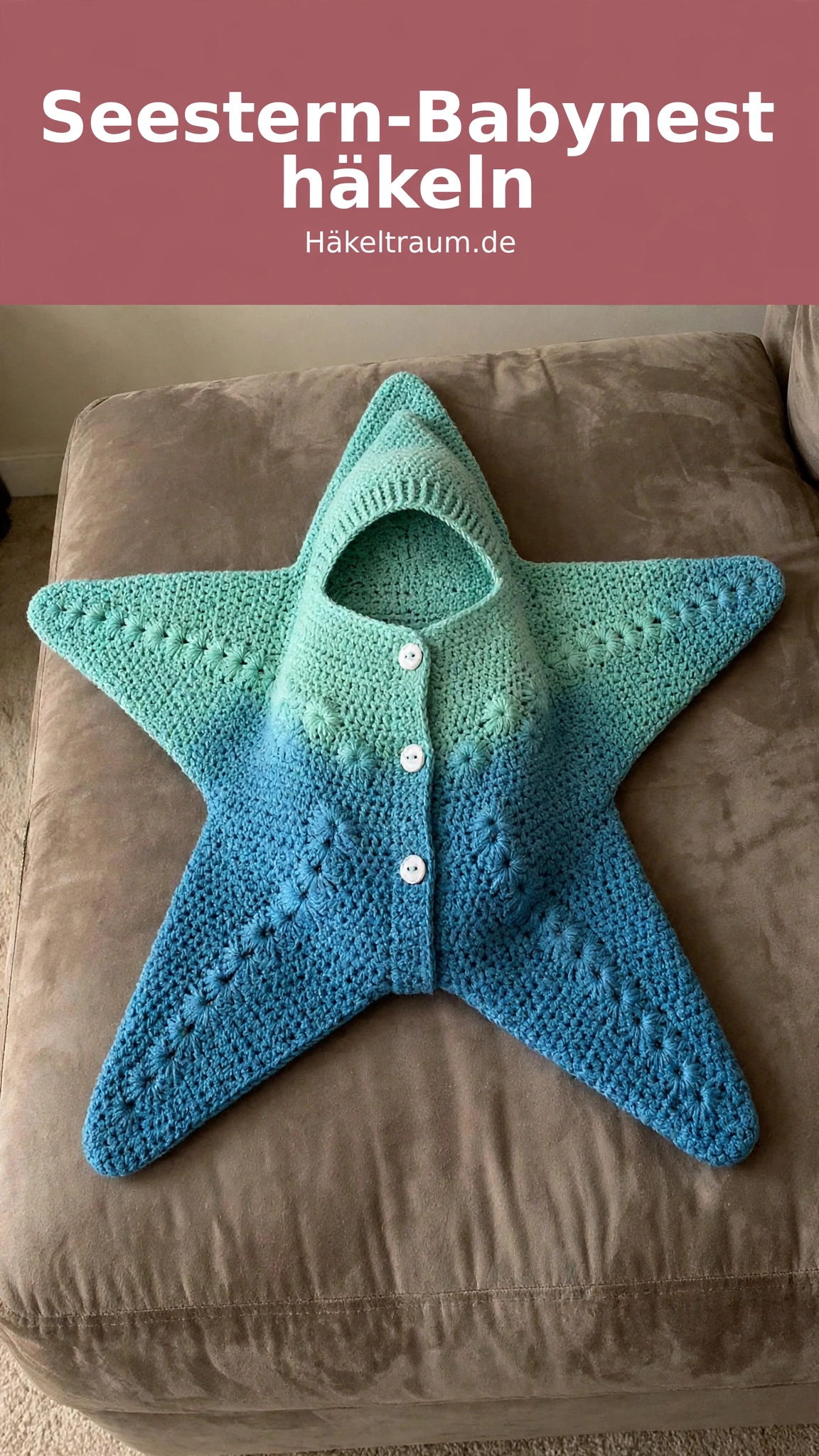 Seestern-Babynest in Meeresblau