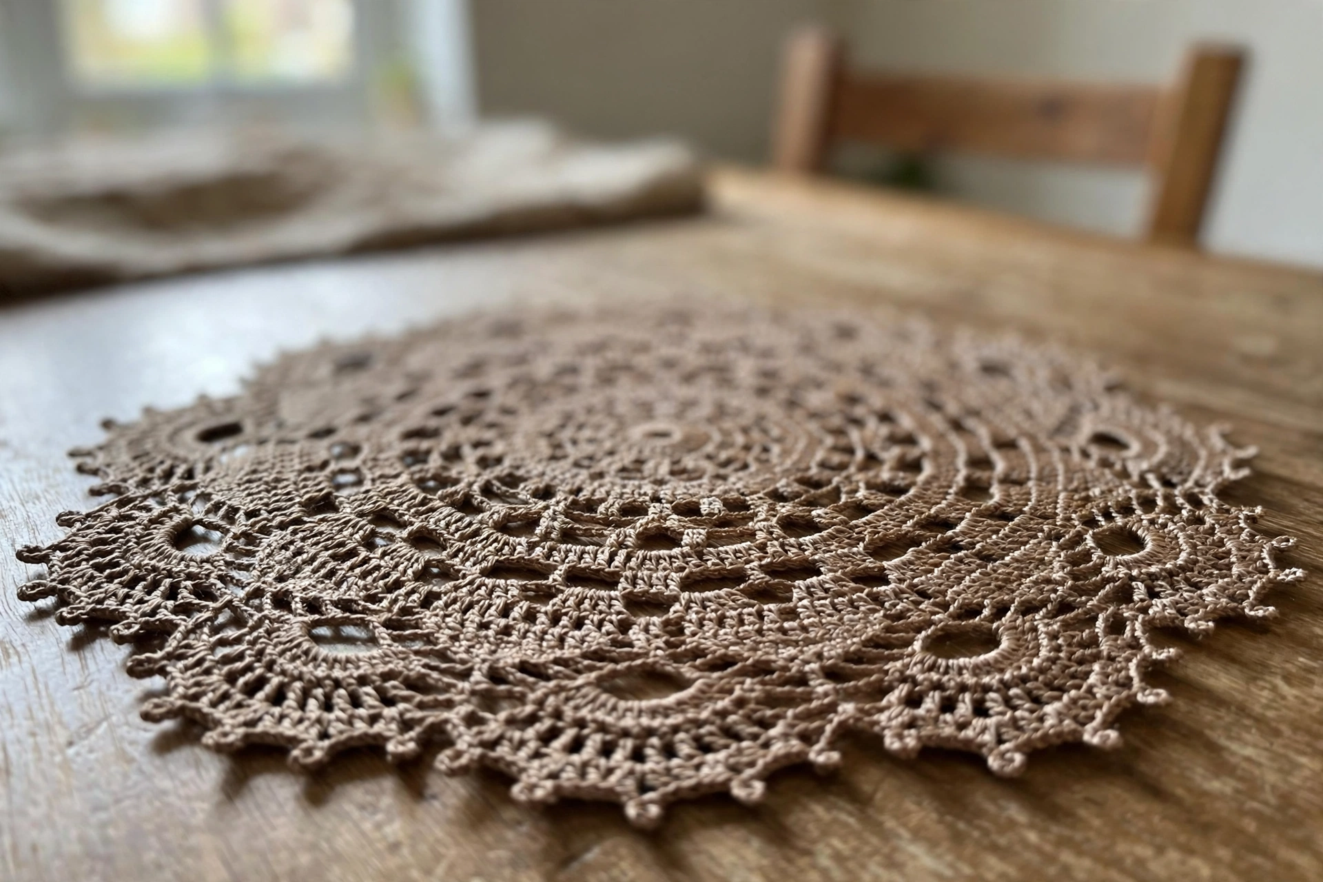 Detail des Spitzen-Tischläufers