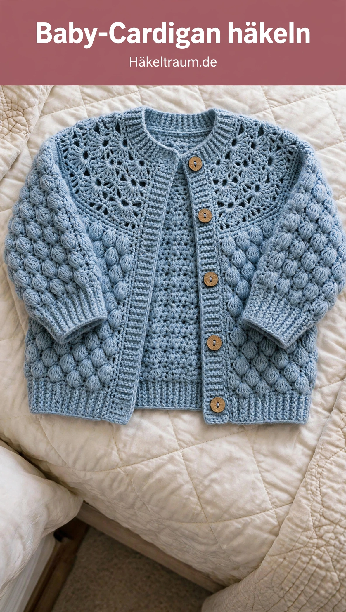 Staubblauer strukturierter Baby-Cardigan