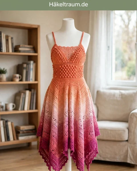 Sunset-Farbverlauf Feenkleid – Häkelanleitung