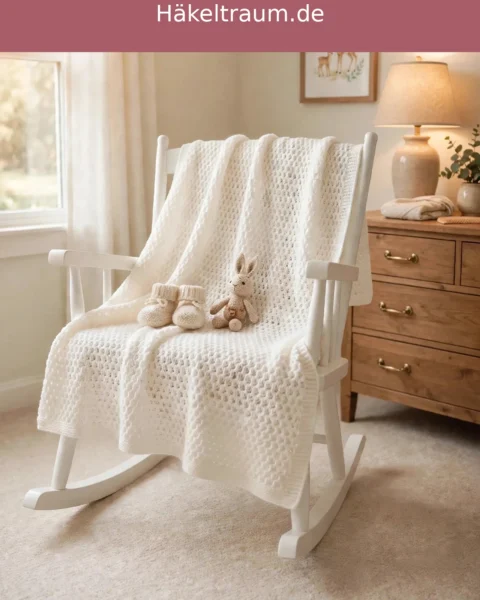 Tunesische Babydecke häkeln: Weich und zeitlos