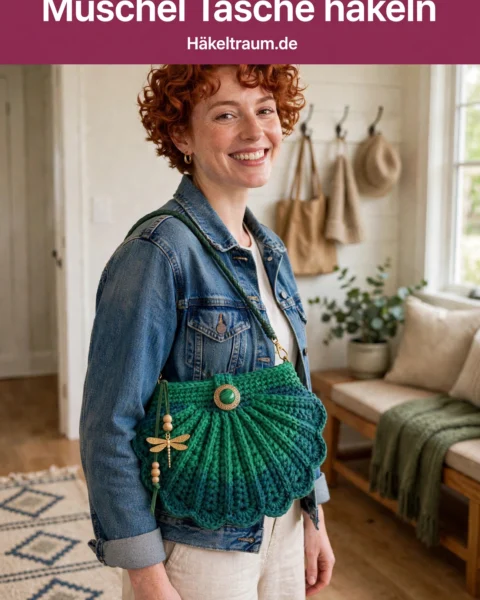 Waldjuwel Muschel-Crossbody häkeln – Häkelanleitung